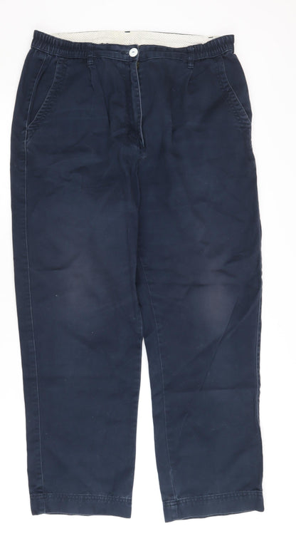 Hawkshead Women's Blue Chino Trousers, Size 14 Slim