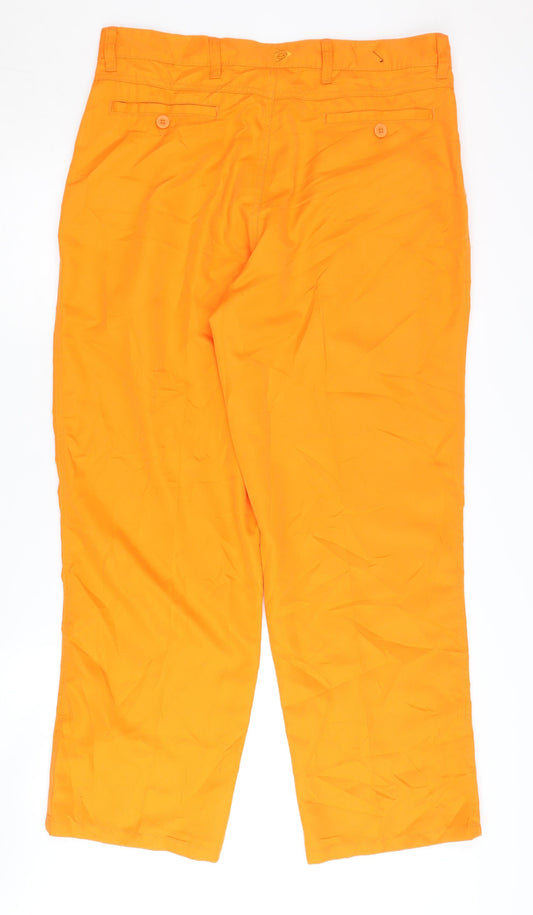 Dunlop Men's Orange Trousers, Size S, Straight Fit
