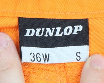 Dunlop Men's Orange Trousers, Size S, Straight Fit