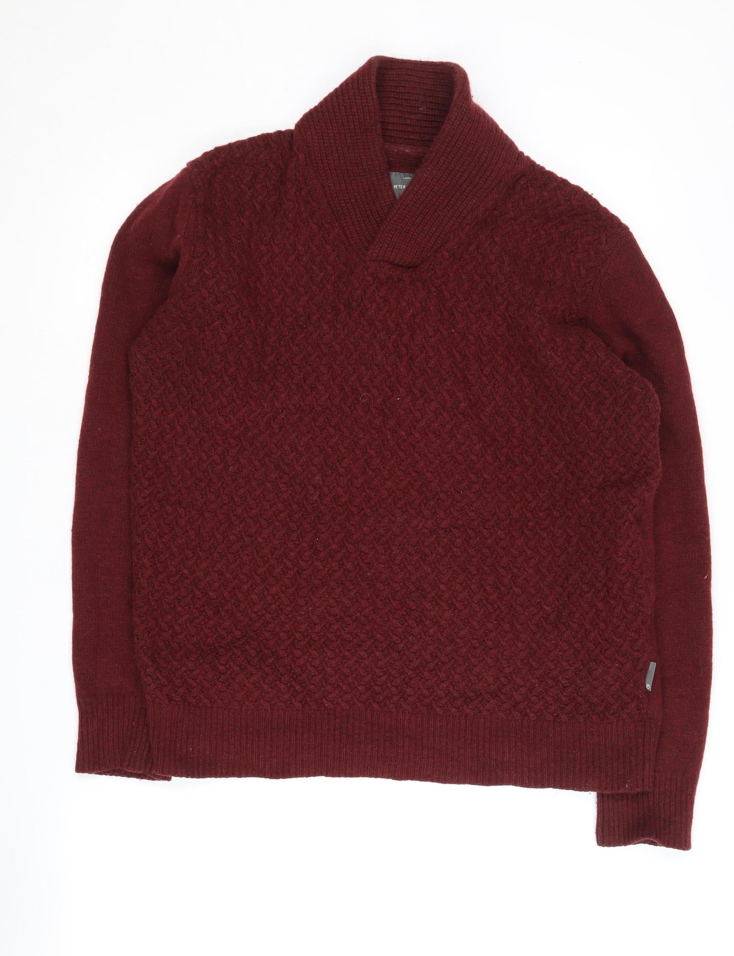 Peter Werth Men's Red Wool Mix Pullover Jumper M