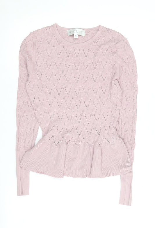 Edina Ronay Women's Pink Knit Pullover Jumper M