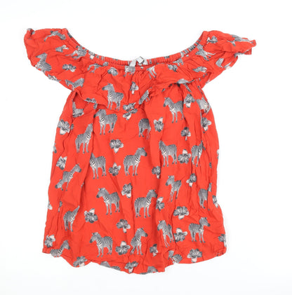 Womens UK Size 16 Red Herring Red Off the Shoulder Blouse