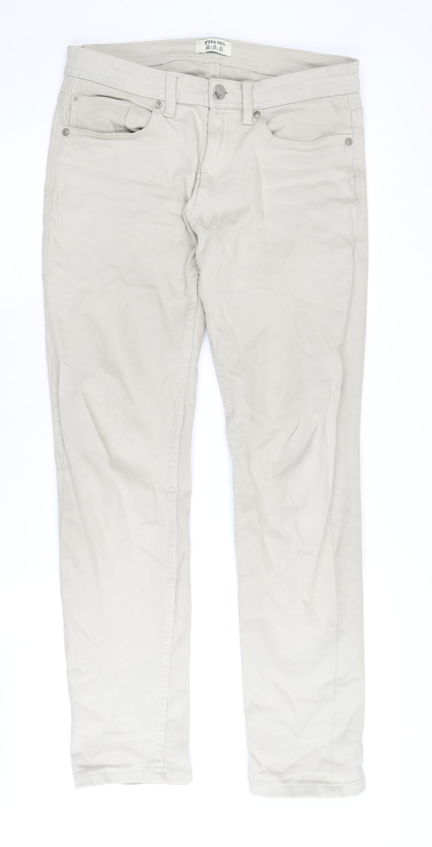 Mens UK Size 40 Sfera  Straight Beige Jeans