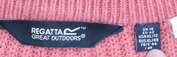 Regatta Women's Pink Chunky Knit Jumper Size 14