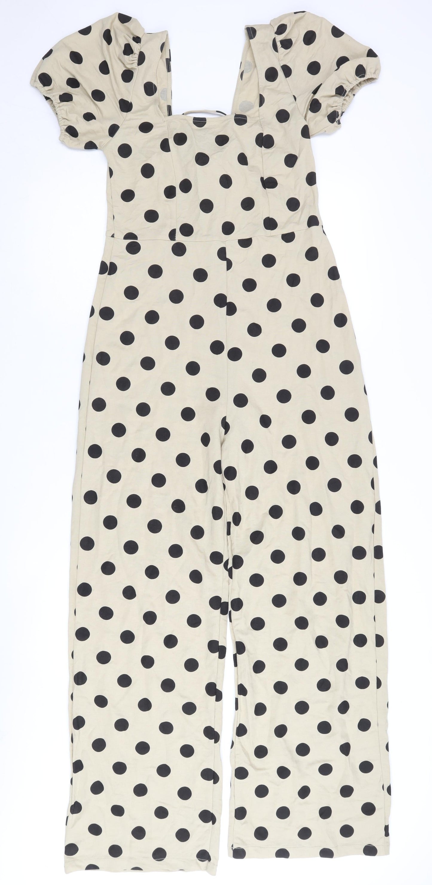 MNG Women's Beige Polka Dot Jumpsuit M