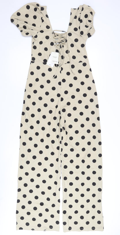 MNG Women's Beige Polka Dot Jumpsuit M