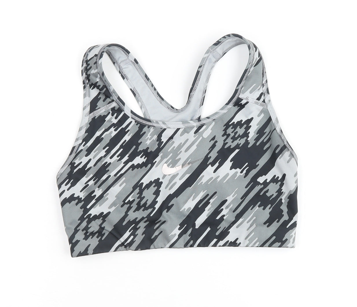 Nike Women's Grey Camouflage Sports Bra, Size S