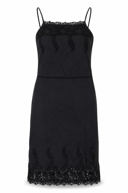Hush Women's Black Midi Crochet Slip Dress Size 14