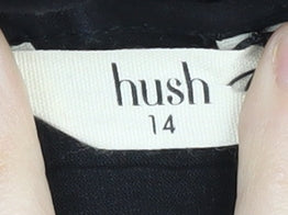 Hush Women's Black Midi Crochet Slip Dress Size 14