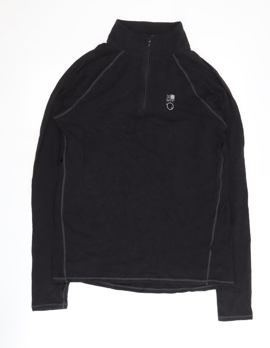 Additional front view of Karrimor Men's Black Track Jacket L, 1/4 Zip, Activewear