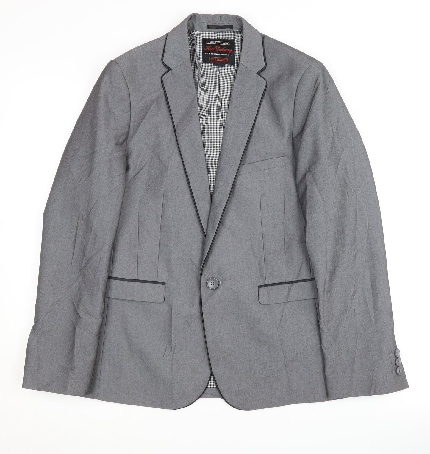 Next Boys Grey Suit Jacket, 12 Years, Formal Gingham