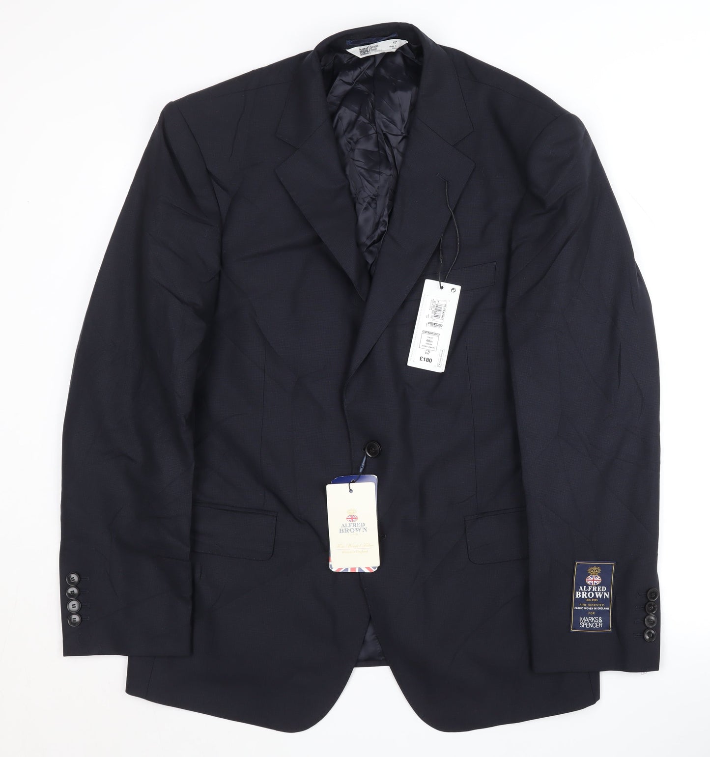 Mens UK Size 40 Marks and Spencer Regular Blue Suit Jacket