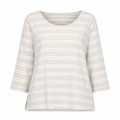 Womens UK Size 12 Cotton Traders Beige Basic T-Shirt