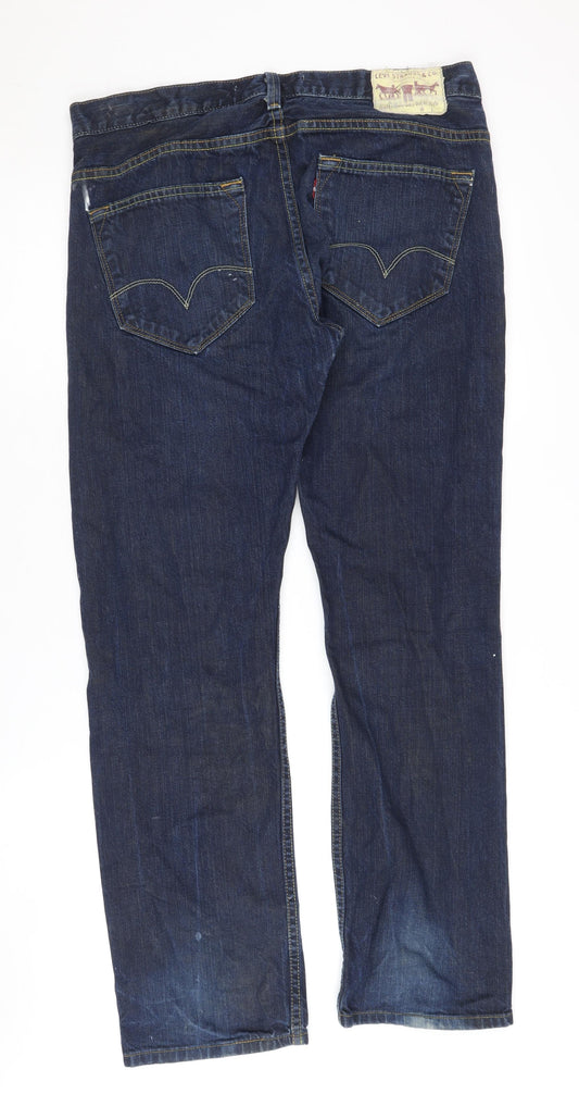 Levi's Men's Blue Straight Jeans Size 34x32 Distressed Look