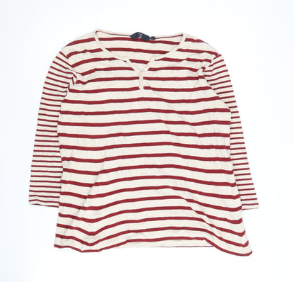 Womens UK Size L Isle Essentials Red Henley Jumper
