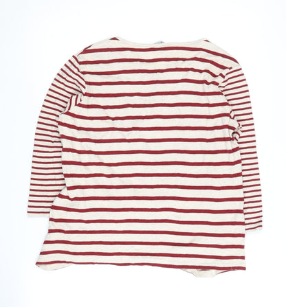 Womens UK Size L Isle Essentials Red Henley Jumper