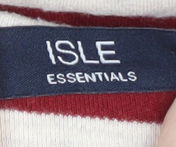 Womens UK Size L Isle Essentials Red Henley Jumper