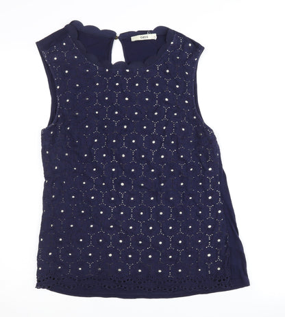 Womens UK Size M Oasis Blue Basic Blouse