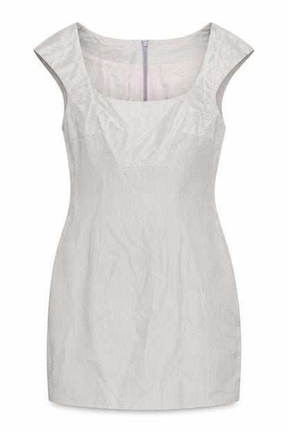 Karen Millen Women Silver Sheath Dress, Size 10