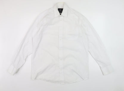 Skopes Men's White Regular Fit Dress Shirt 15.5