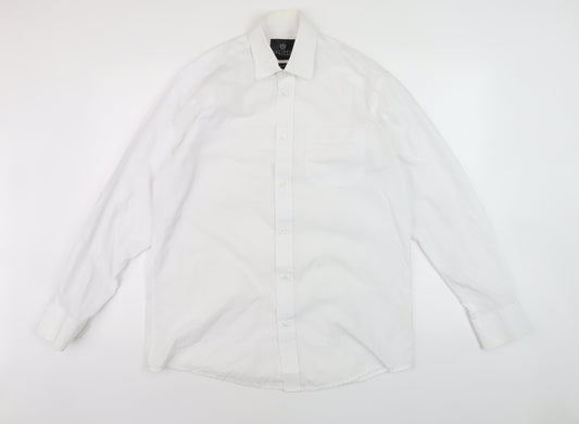 Skopes Men's White Regular Fit Dress Shirt 15.5
