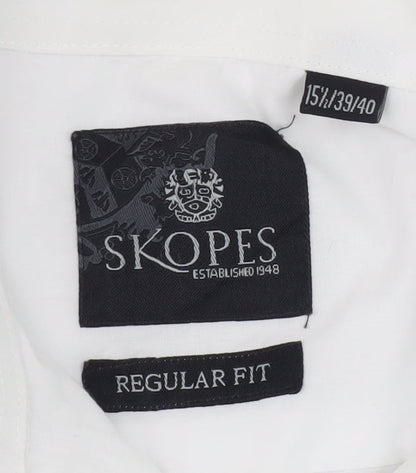 Skopes Men's White Regular Fit Dress Shirt 15.5