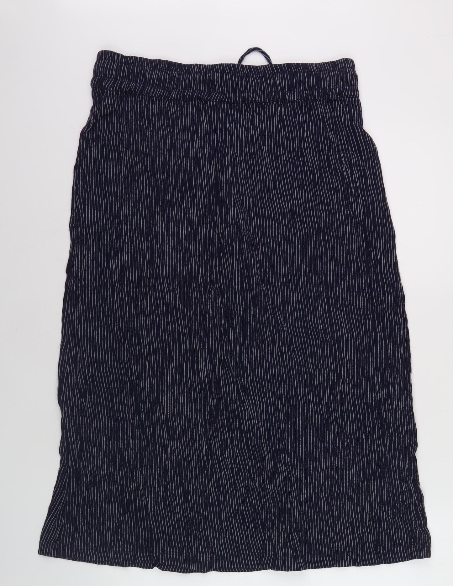 Isle Collection Women Navy Striped A-Line Skirt Size 14