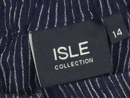 Isle Collection Women Navy Striped A-Line Skirt Size 14