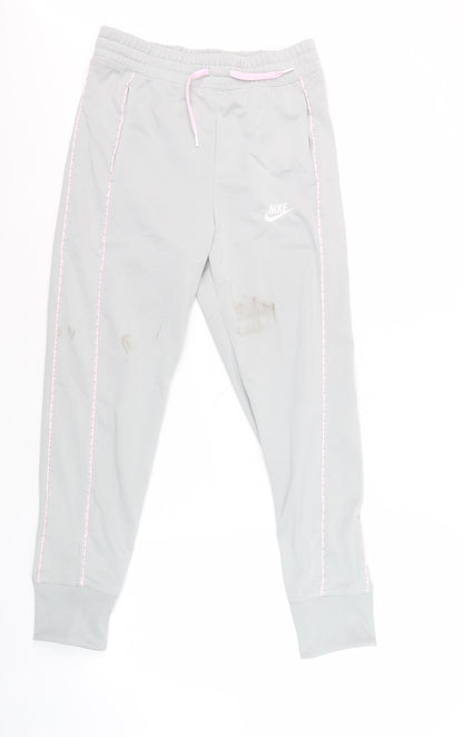 Nike Girls Grey Jogger Trousers L with Elastic Waist