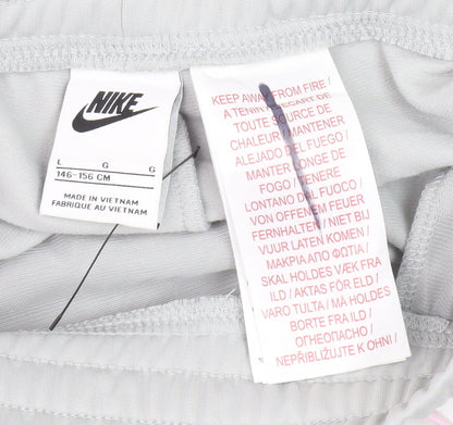 Nike Girls Grey Jogger Trousers L with Elastic Waist