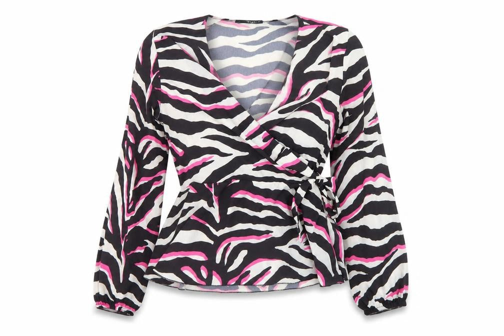 Womens UK Size 12 Quiz Multicoloured Wrap Blouse