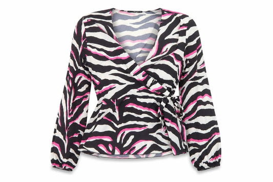 Womens UK Size 12 Quiz Multicoloured Wrap Blouse