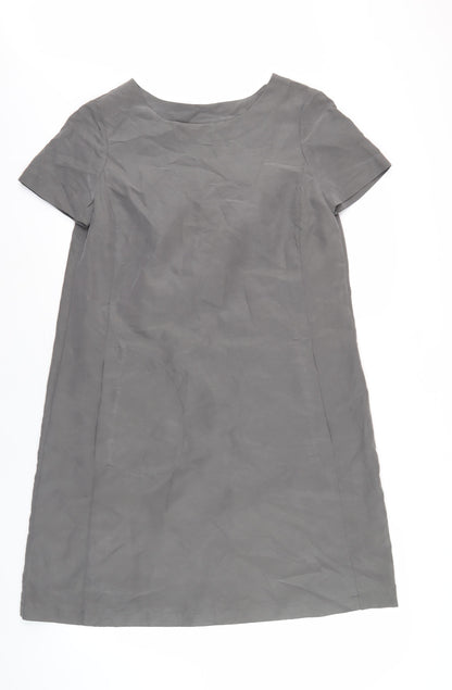 White Company Women's Grey Shift Dress Size 8