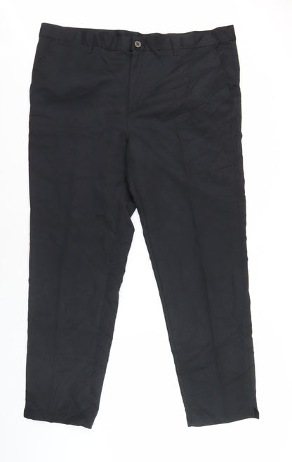 Slazenger Men's Black Trousers 4XL Flat Front