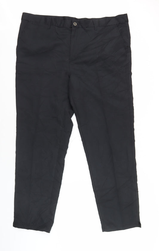 Slazenger Men's Black Trousers 4XL Flat Front