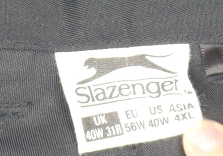Slazenger Men's Black Trousers 4XL Flat Front
