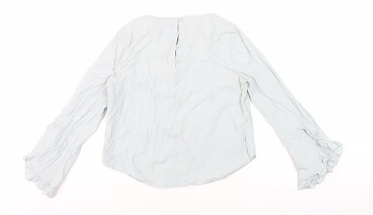 Womens UK Size 12 Oliver Bonas Blue Basic Blouse
