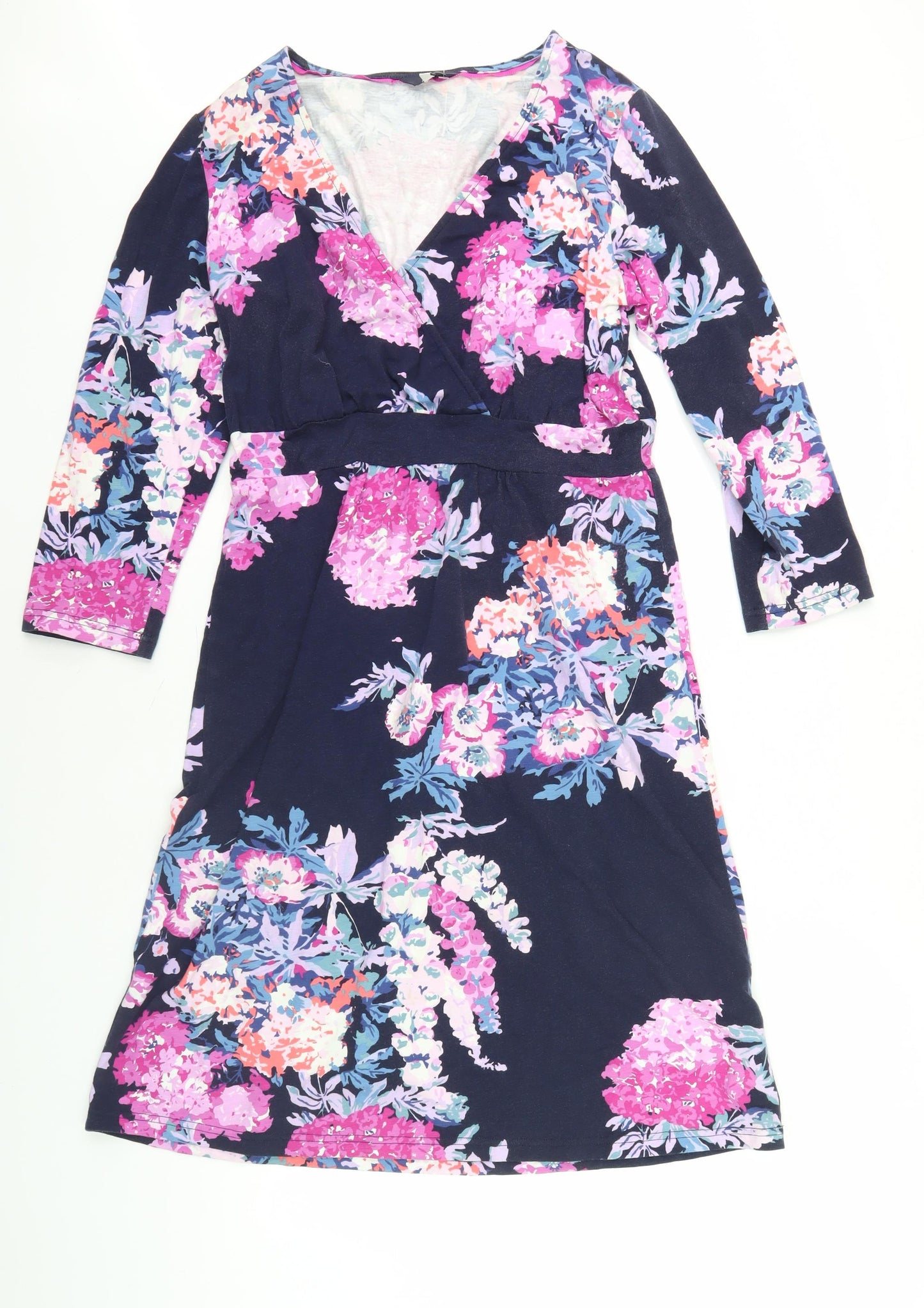 Joules Women's Multicoloured Floral Wrap Dress, Size 12