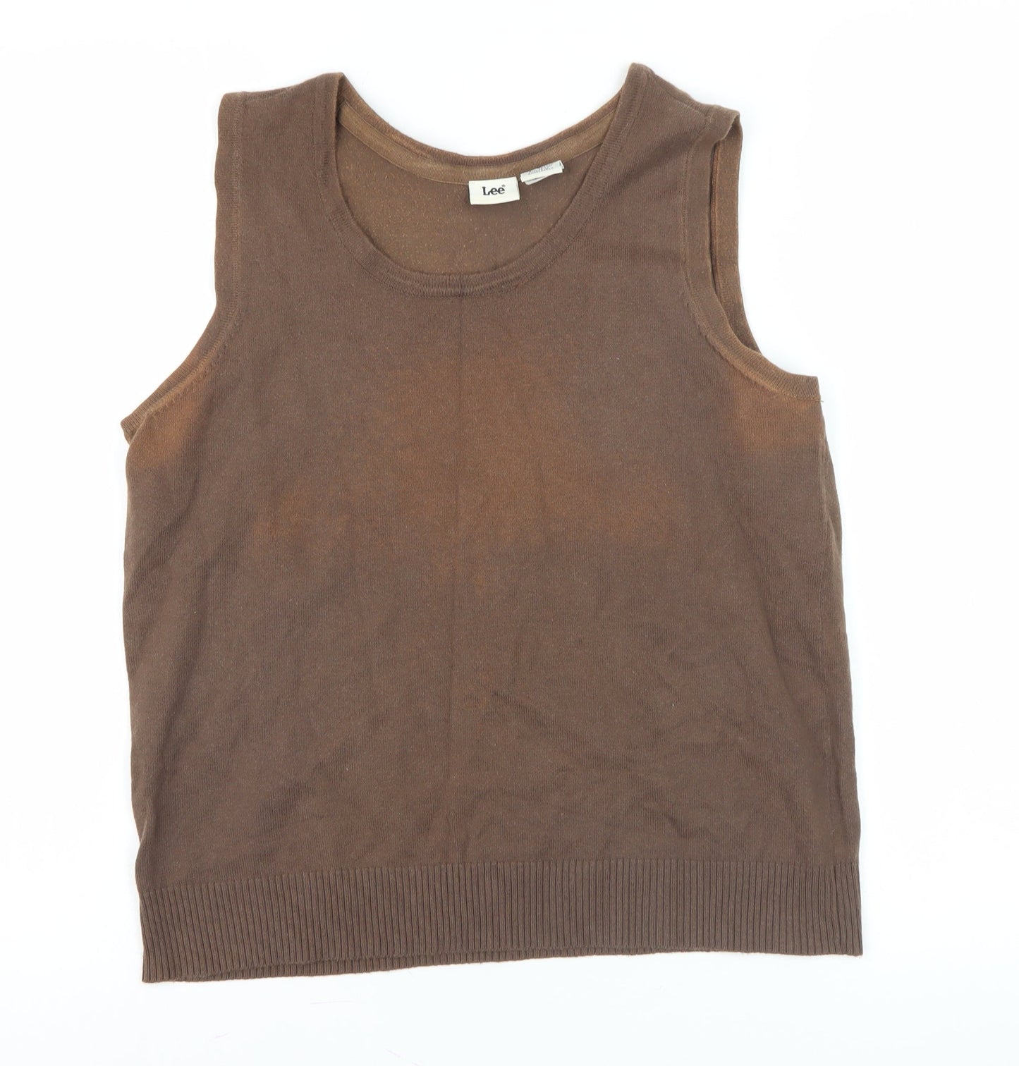 Lee Men's Brown Sleeveless Knit Vest L