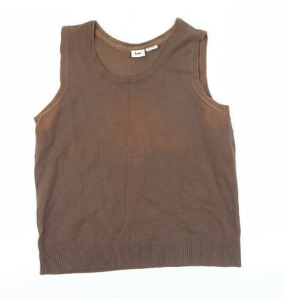 Lee Men's Brown Sleeveless Knit Vest L