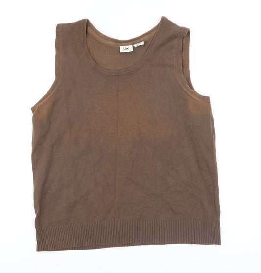 Lee Men's Brown Sleeveless Knit Vest L