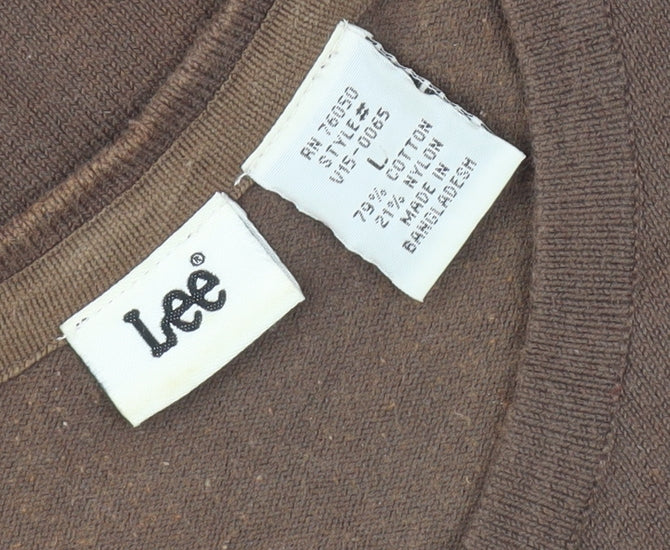 Lee Men's Brown Sleeveless Knit Vest L