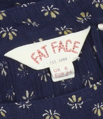 Womens UK Size 6 Fat Face Blue Basic Blouse