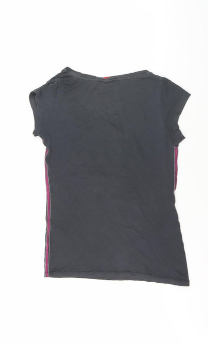ELLE Women's Black Size 12 T-Shirt, Short Sleeve, Casual