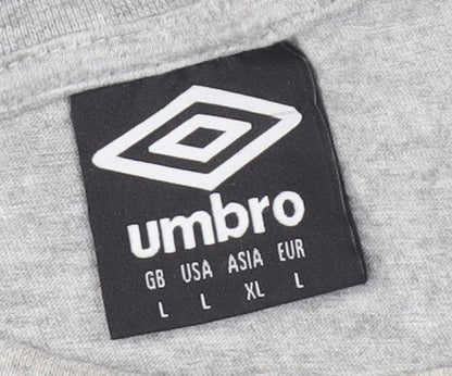 Umbro Men's Grey Logo T-Shirt Size L