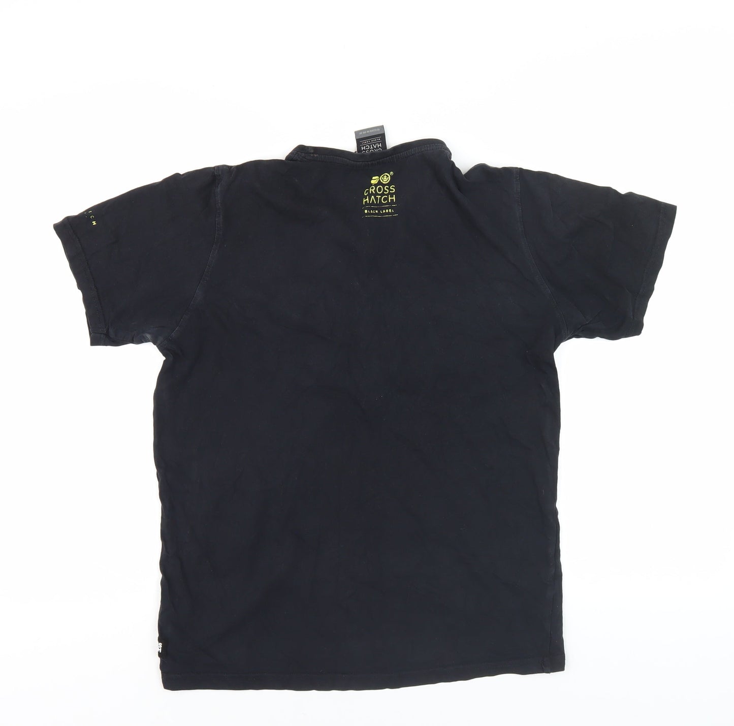 Mens UK Size S Crosshatch Black  T-Shirt