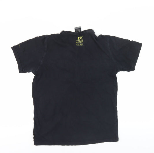 Mens UK Size S Crosshatch Black  T-Shirt