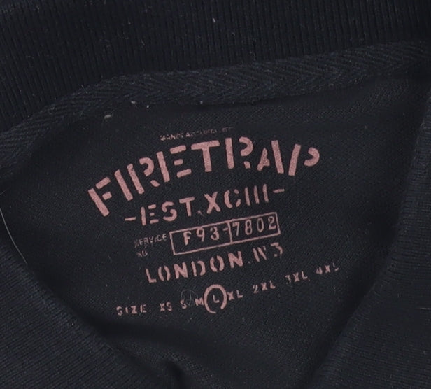 Firetrap Men's Black Polo Shirt L