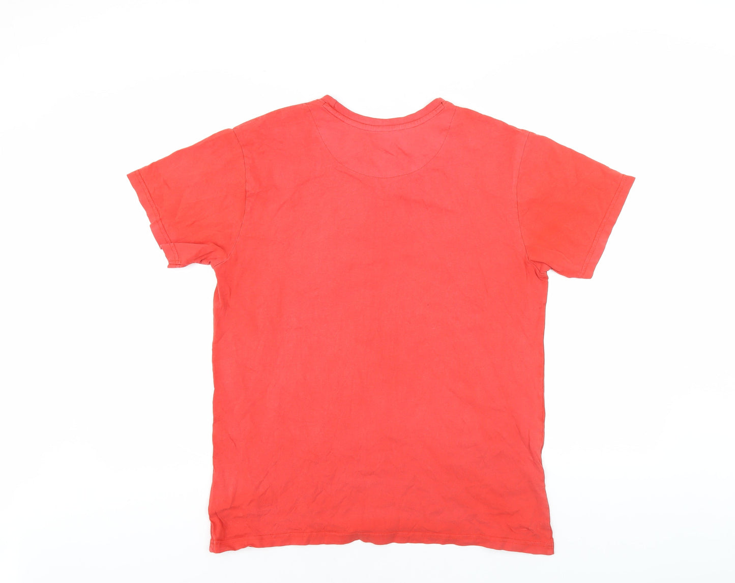 Joe Browns Men's Red Crew Neck T-Shirt, M, Solid Cotton