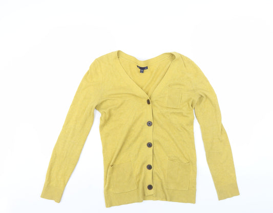Gap Women’s Yellow V-Neck Cardigan XS, Button Accents